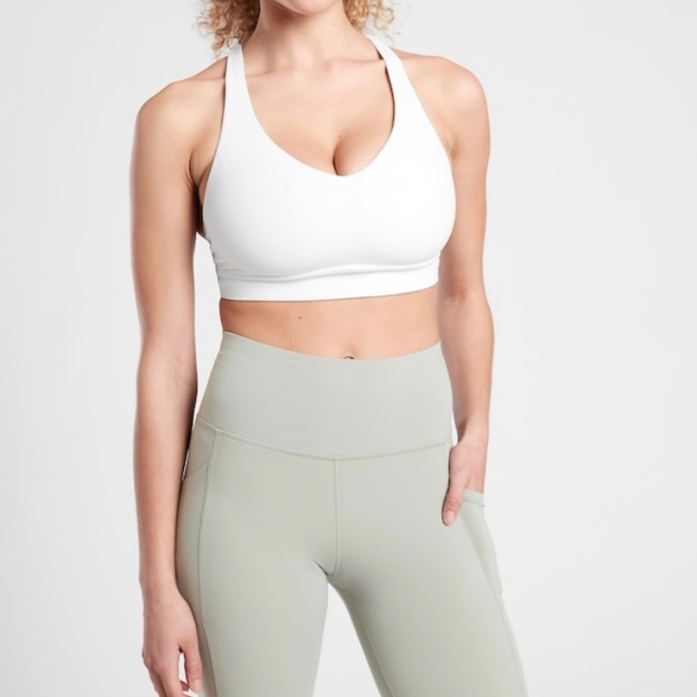 Athleta White Solace Sports Bra